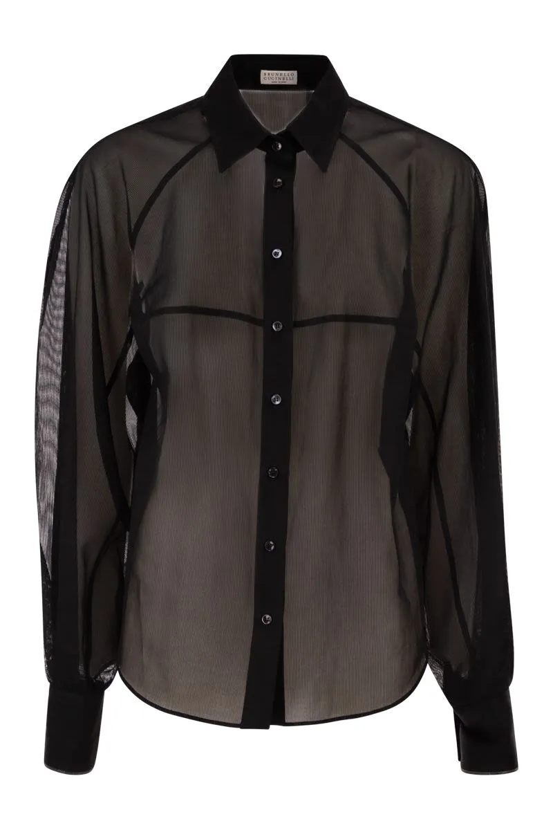 COTTON ORGANZA STRIPE SHIRT WITH NECKLACE sold by Lord & Taylor
