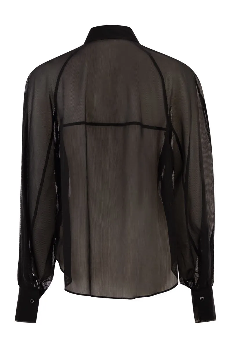 COTTON ORGANZA STRIPE SHIRT WITH NECKLACE sold by Lord & Taylor product image thumbnail 2