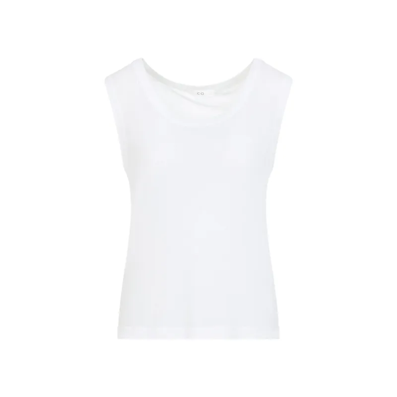 IVORY WHITE COTTON JERSEY TANK TOP made by CO