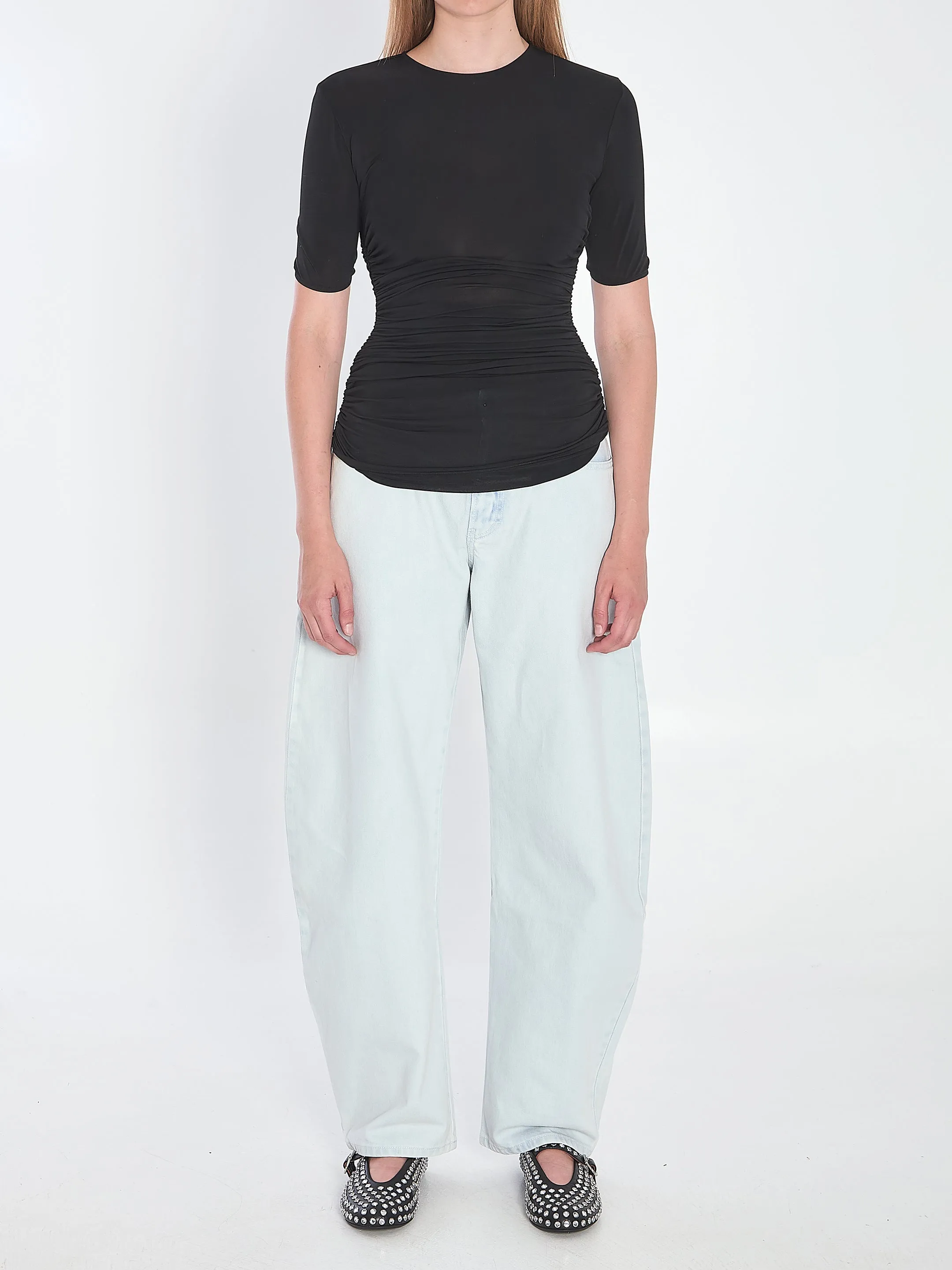 VISCOSE ELASTANE PLEATS T-SHIRT sold by Lord & Taylor product image thumbnail 5