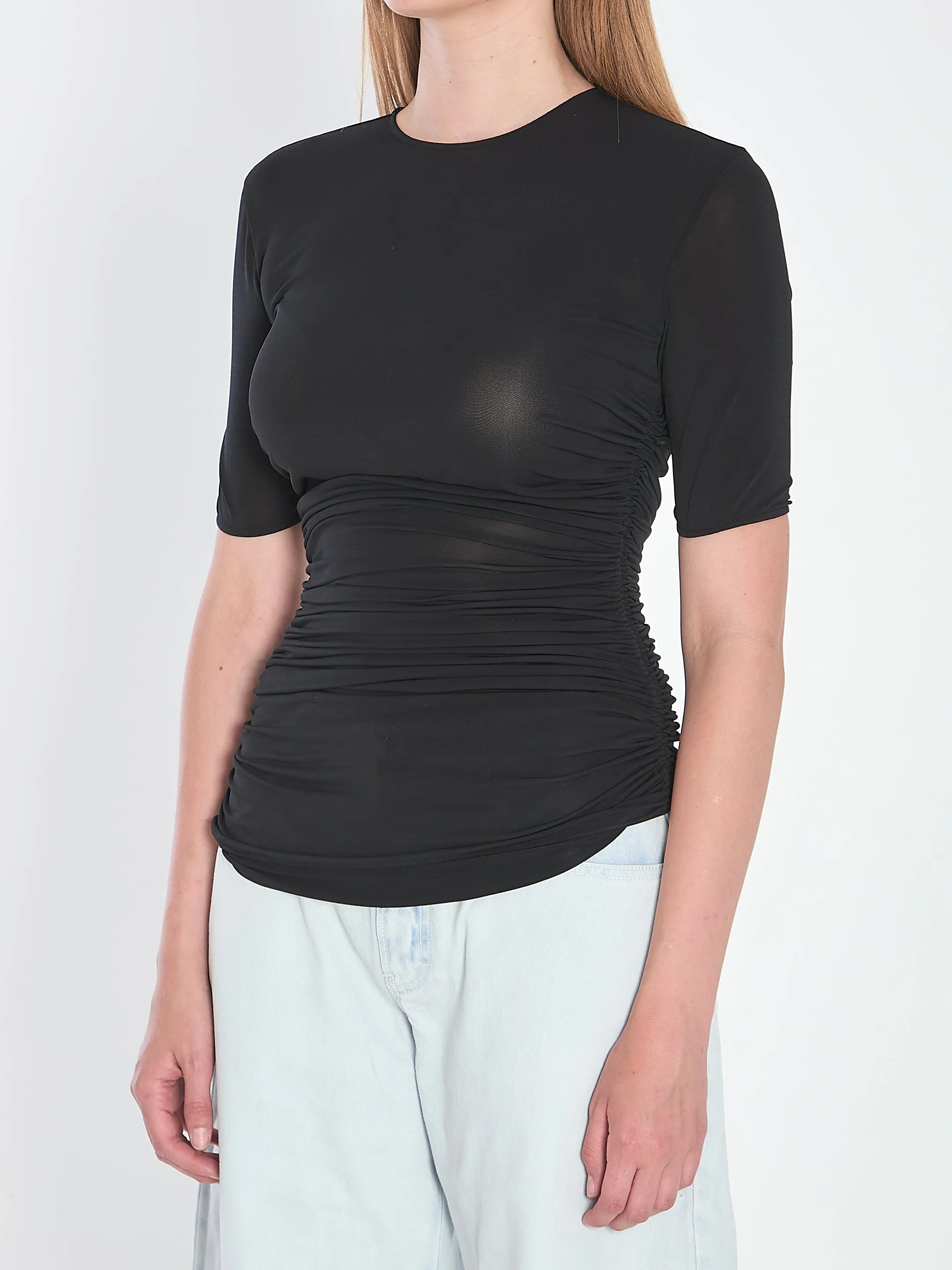 VISCOSE ELASTANE PLEATS T-SHIRT sold by Lord & Taylor product image thumbnail 2