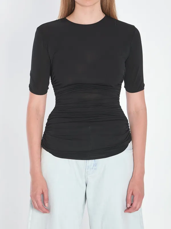 VISCOSE ELASTANE PLEATS T-SHIRT sold by Lord & Taylor
