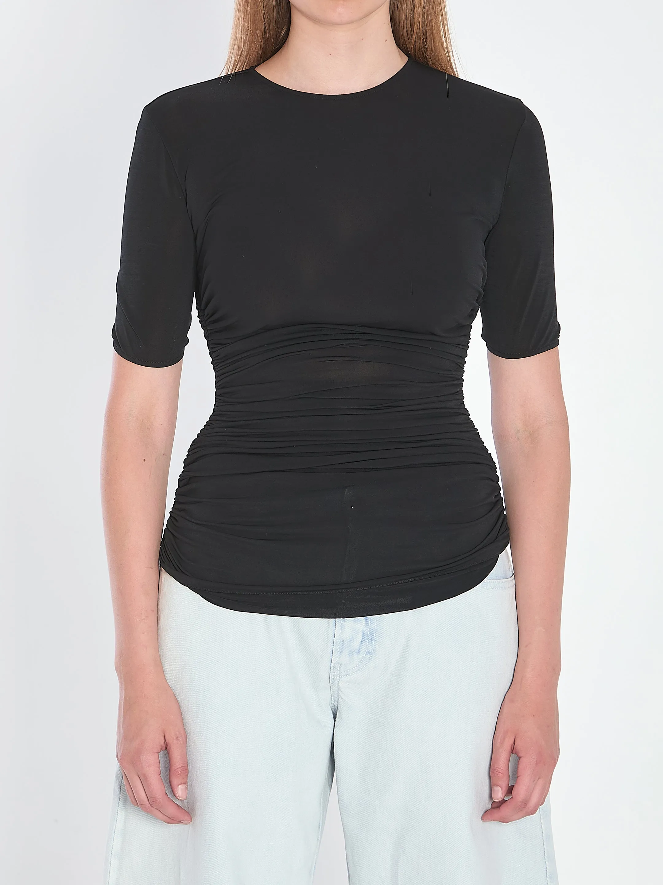 VISCOSE ELASTANE PLEATS T-SHIRT sold by Lord & Taylor