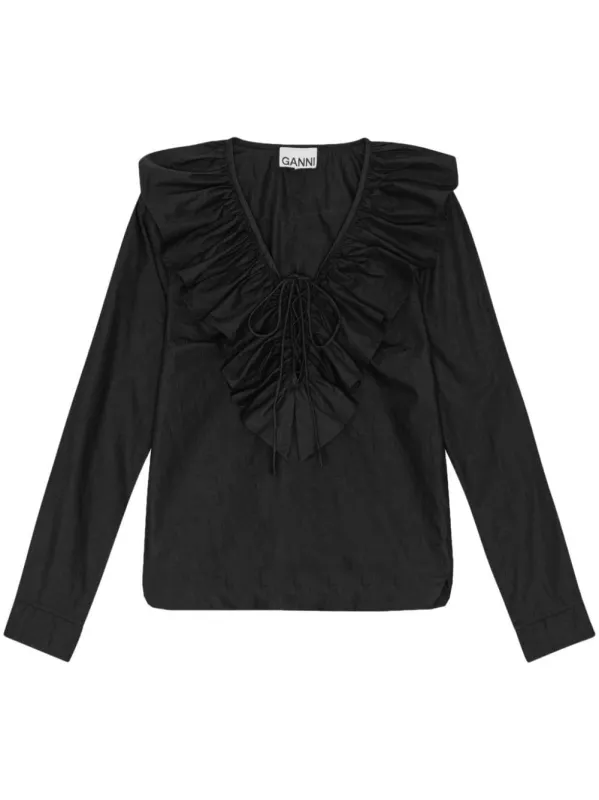 BLOUSE WITH RUFFLES made by Ganni