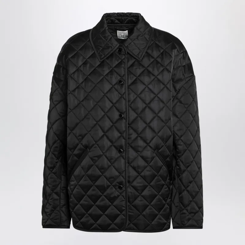 BLACK QUILTED JACKET made by Toteme
