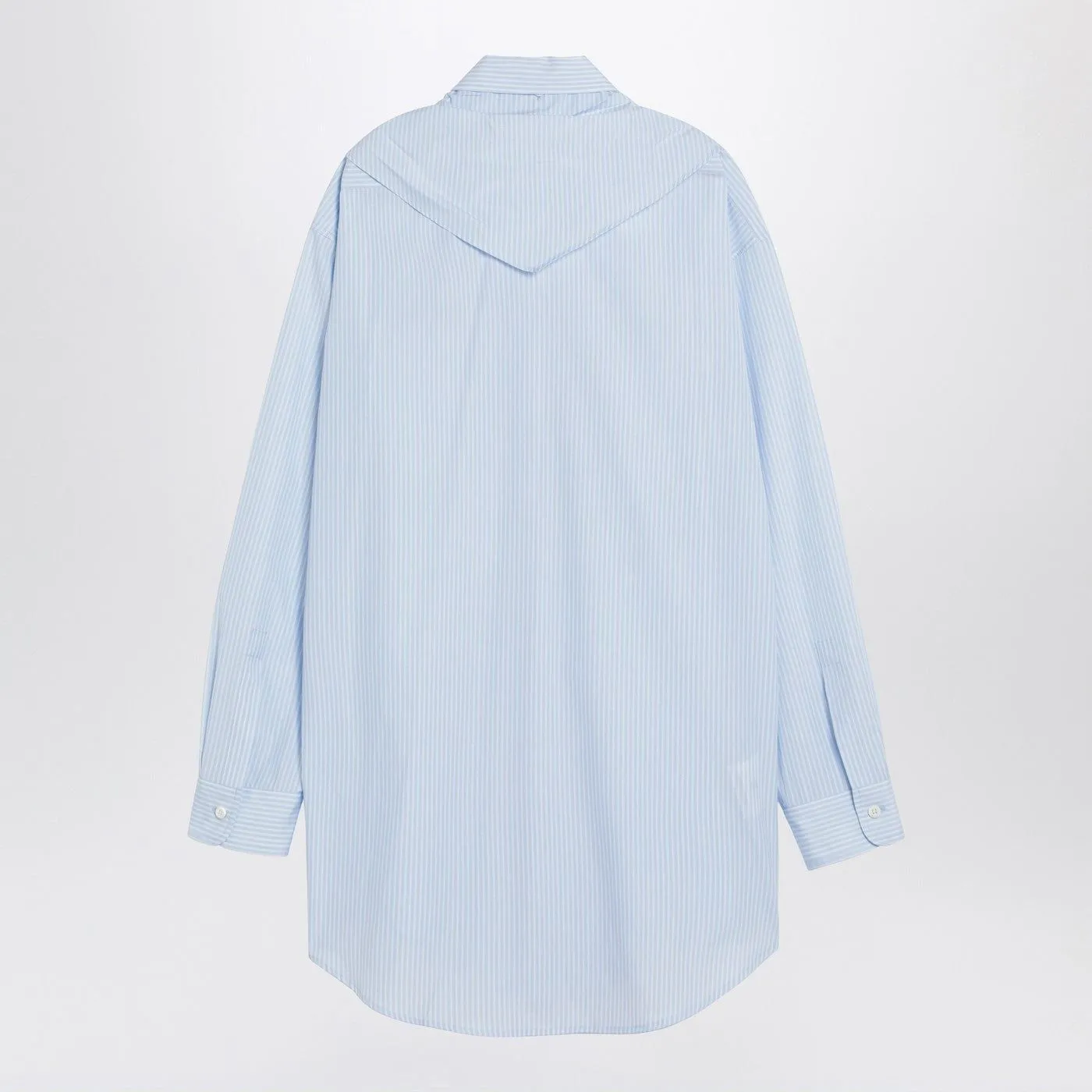LIGHT BLUE/WHITE STRIPED SHIRT WITH SCARF sold by Lord & Taylor product image thumbnail 2