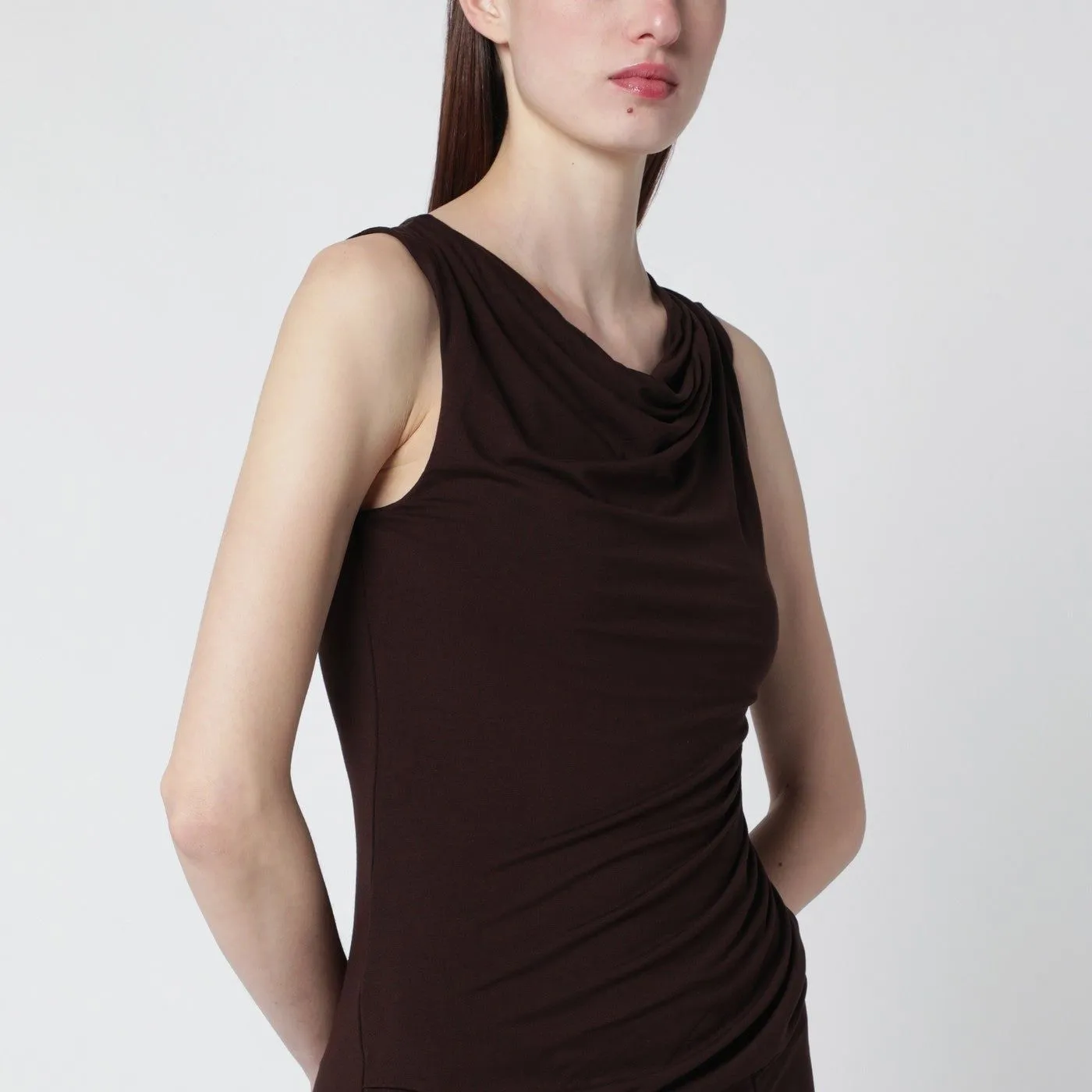 TOBACCOCOLORED DRESS WITH DRAPING sold by Lord & Taylor product image thumbnail 2