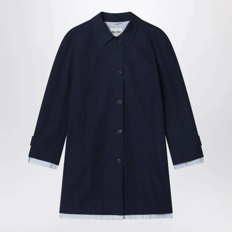 BLUE COTTON OVERCOAT made by Miu Miu