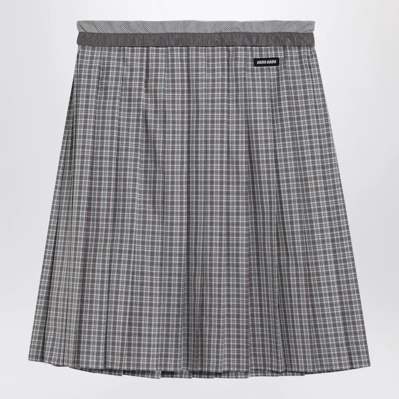 PLEATED SKIRT BLUE/BORDEAUX CHECK PATTERN sold by Lord & Taylor
