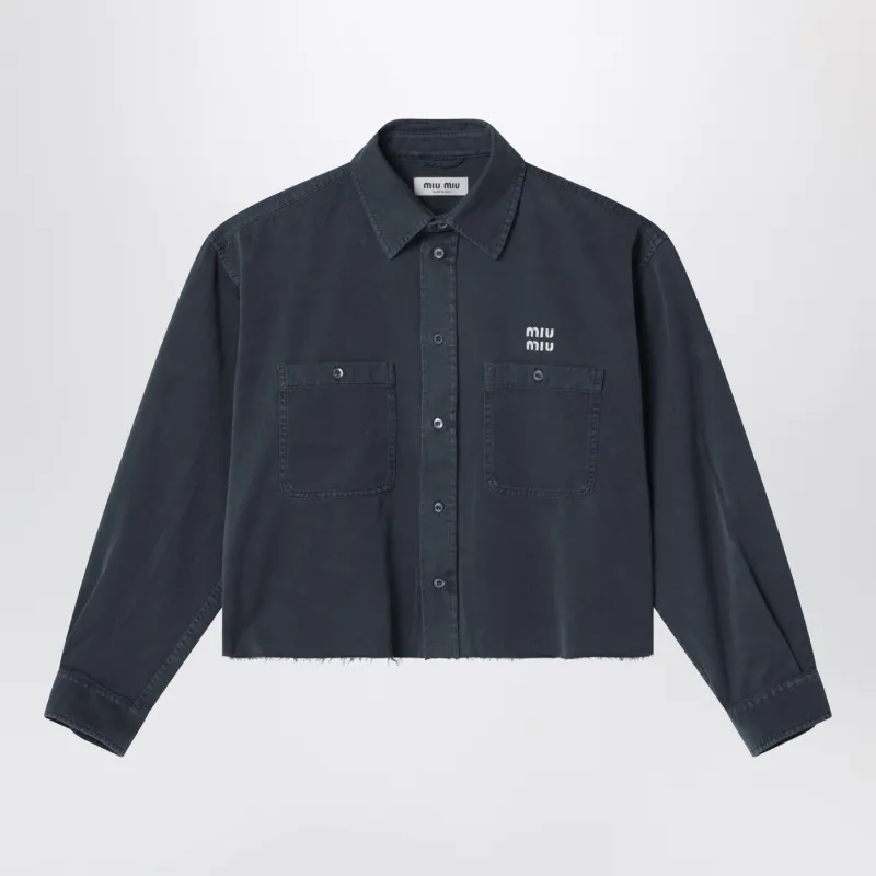 SMOKY GREY LIGHT DENIM SHIRT made by Miu Miu