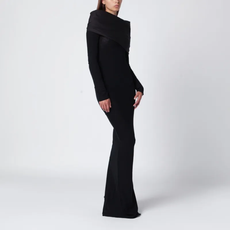 BLACK LONG WOOL DRESS made by Entire Studios