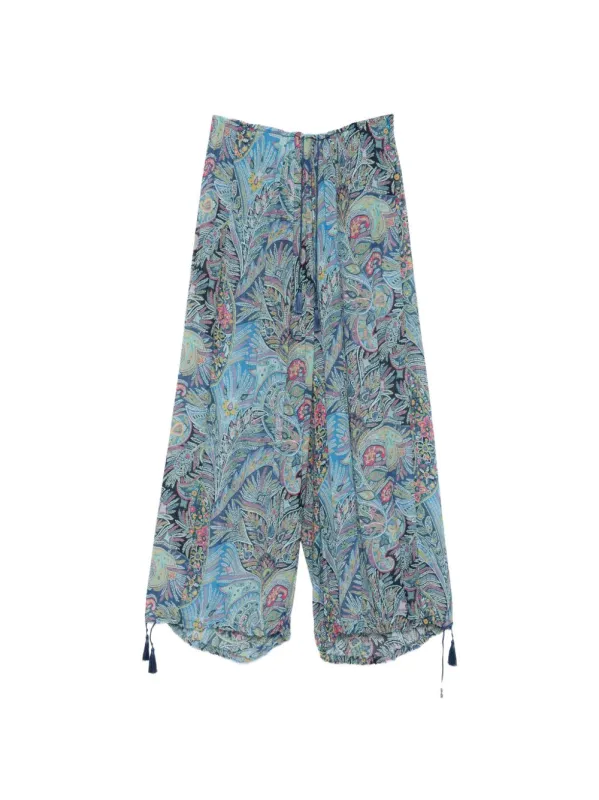WOMEN`S WIDE TROUSERS WITH TASSELS made by Etro