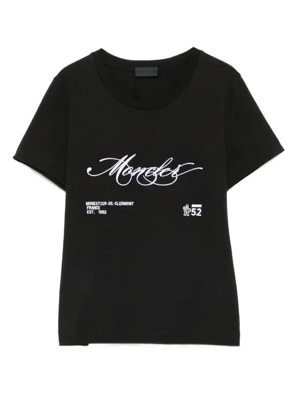LOGO BLACK COTTON T-SHIRT made by Moncler