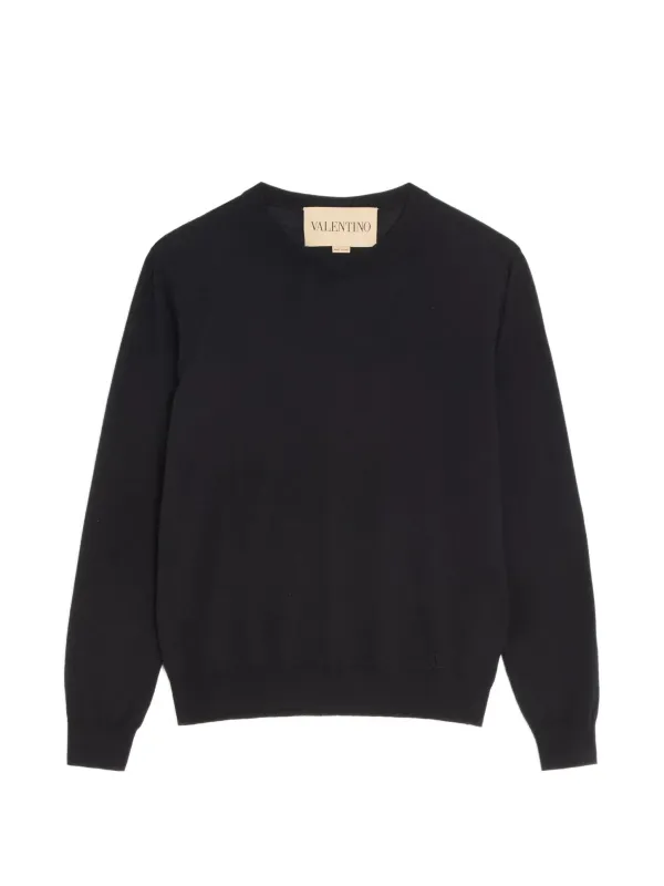 VLOGO SIGNATURE BLACK WOOL SWEATER made by Valentino