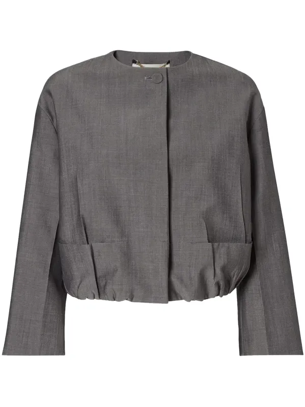 LIGHT GREY FLEECE WOOL MOHAIR BLOUSON made by Fendi