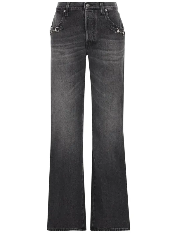 PETITE FIT LOW RISE GREY COTTON TROUSERS made by Gucci