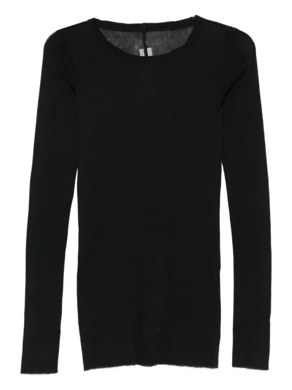 RIB LONG SLEEVE BLACK POLYAMIDE BLEND TOP made by Rick Owens