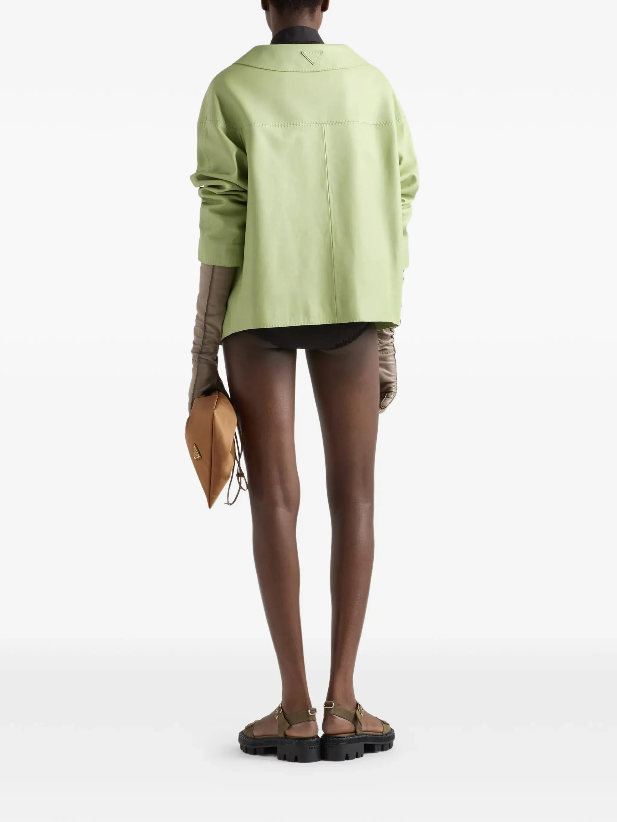 NAPPA GREEN LEATHER JACKET sold by Lord & Taylor product image thumbnail 3