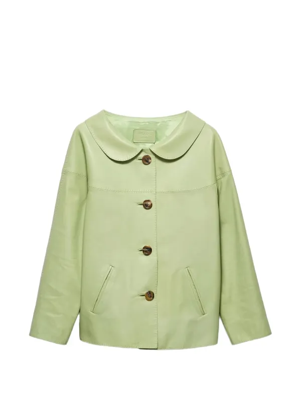 NAPPA GREEN LEATHER JACKET made by Prada