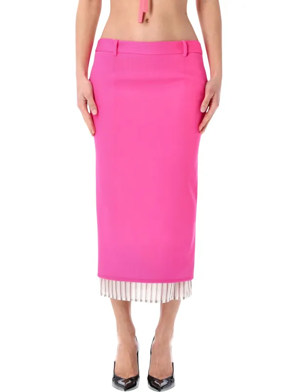 THE ATTICO NEON PINK MIDI SKIRT sold by Lord & Taylor