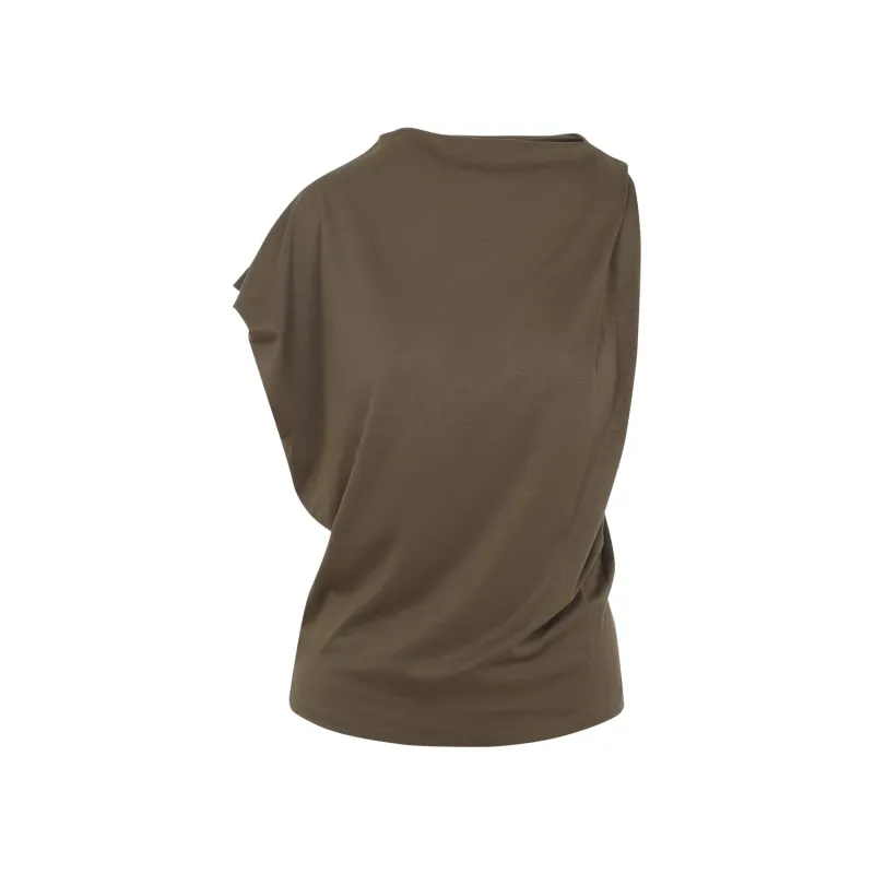 DARK GREEN THE DRAP COTTON TOP made by Jacquemus