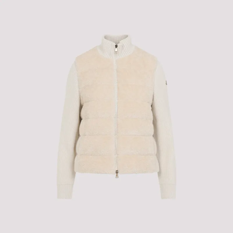 CREAM POLYESTER CARDIGAN made by Moncler
