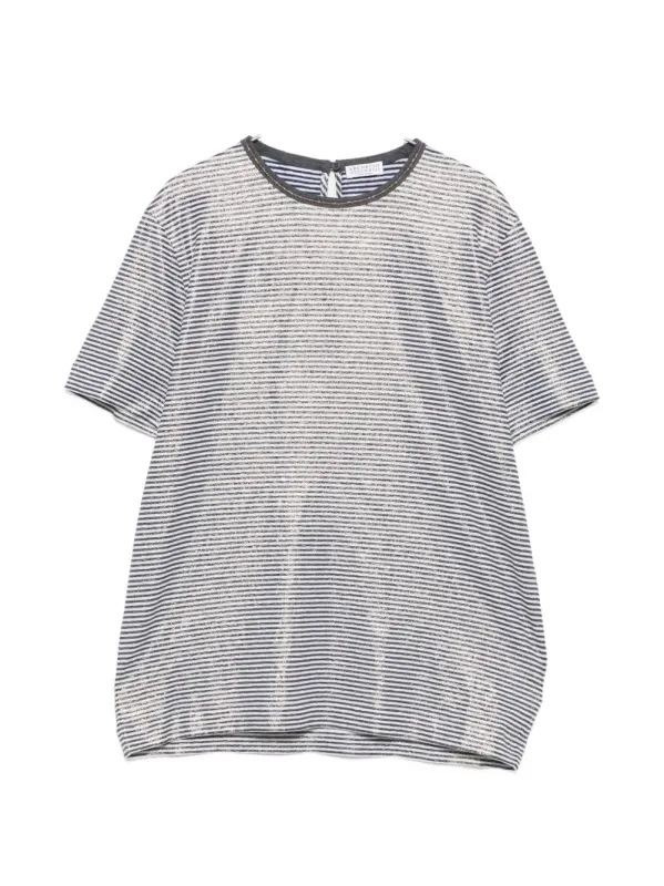 SHORT SLEEVE C2097 LINEN CREWNECK T-SHIRT made by Brunello Cucinelli