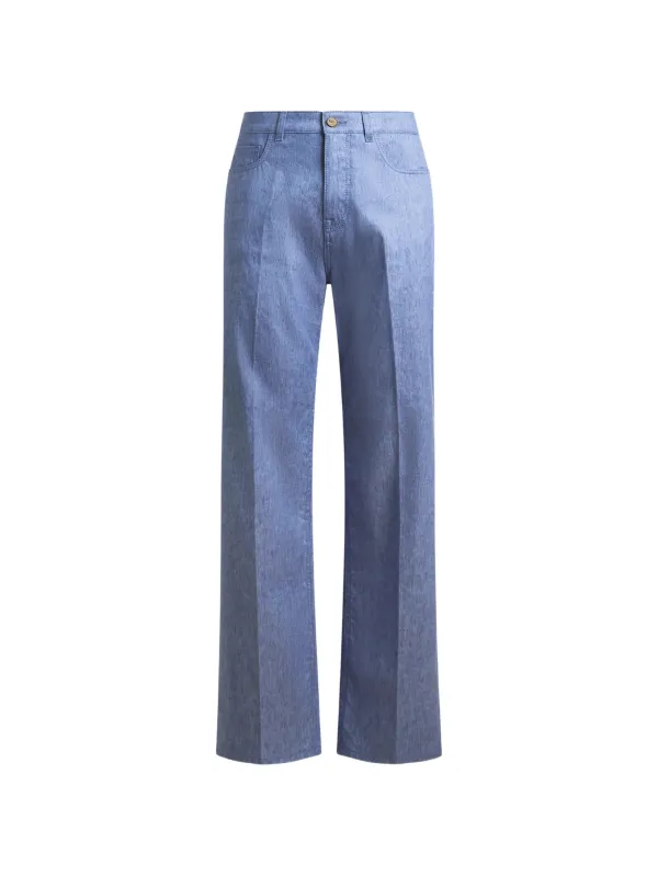LINEN COTTON IRON PLEAT DENIM made by Etro