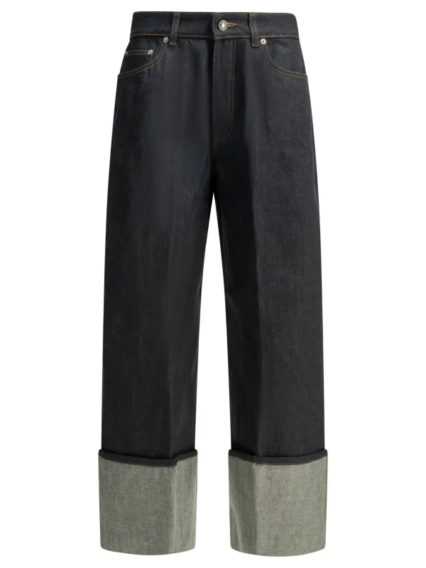 WIDE LEG BLUE COTTON JEANS made by Givenchy