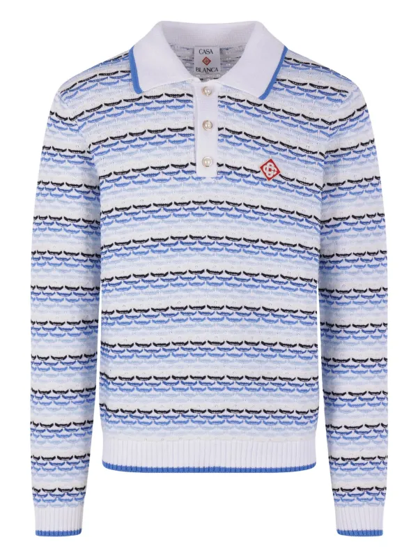 BLUE COTTON VISCOSE LONG SLEEVE made by Casablanca