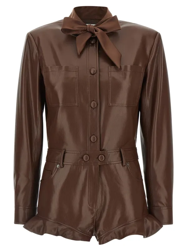 Leather effect jumpsuit made by Self-Portrait