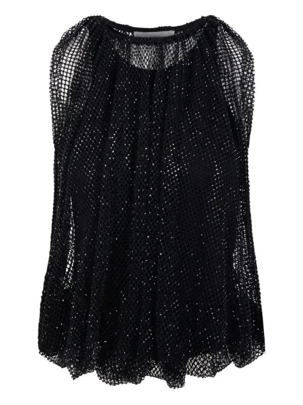 MESH TOP WITH CRYSTALS made by Lord & Taylor