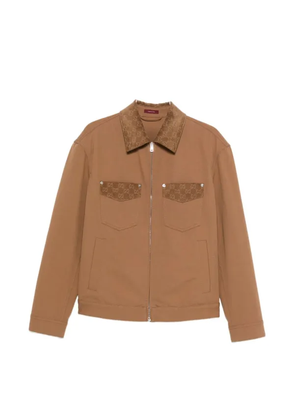 CAMEL COTTON JACKET made by Gucci