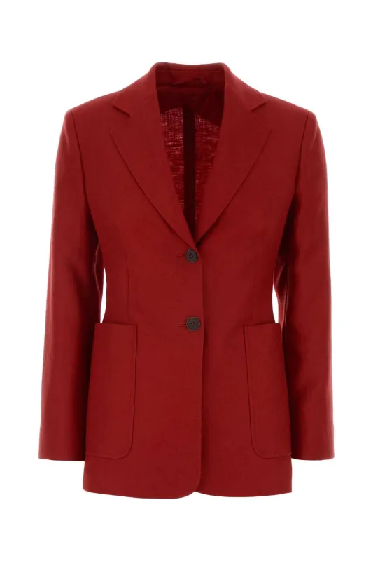 RED LINEN VOLONTA BLAZER made by MaxMara