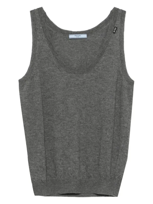 DARK GREY CASHMERE TANK TOP made by Prada