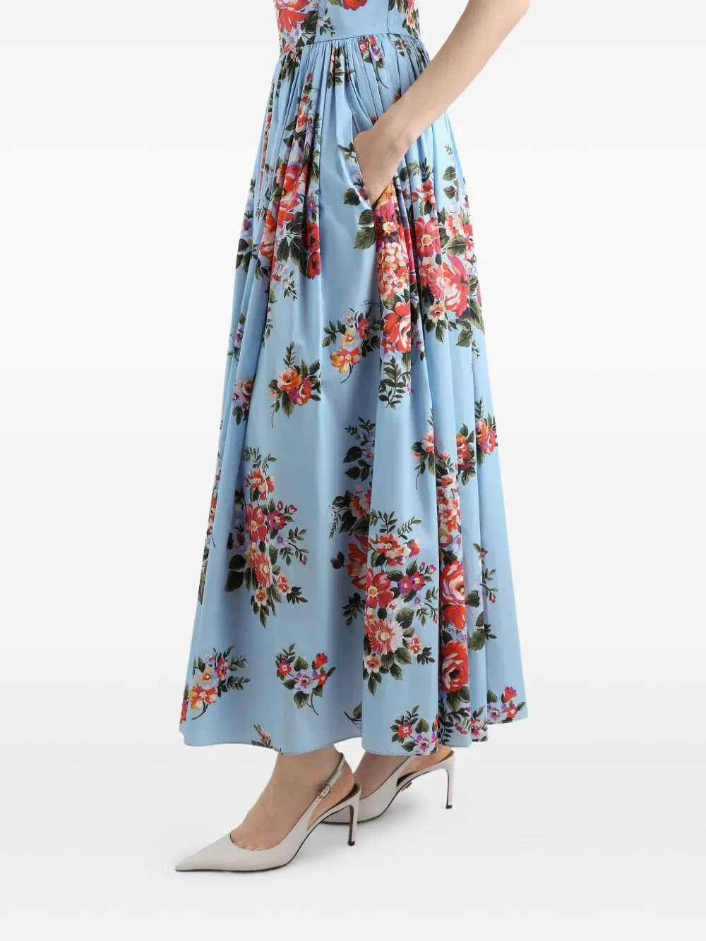 FLOWER BOUQUET-PRINT COTTON LONG DRESS sold by Lord & Taylor product image thumbnail 2