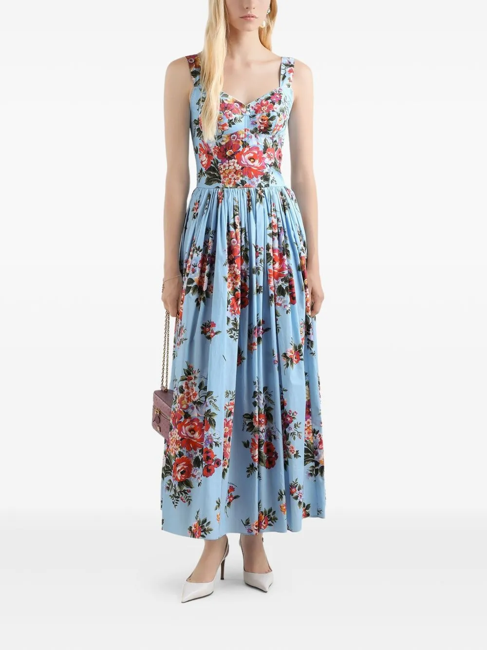 FLOWER BOUQUET-PRINT COTTON LONG DRESS sold by Lord & Taylor product image thumbnail 3
