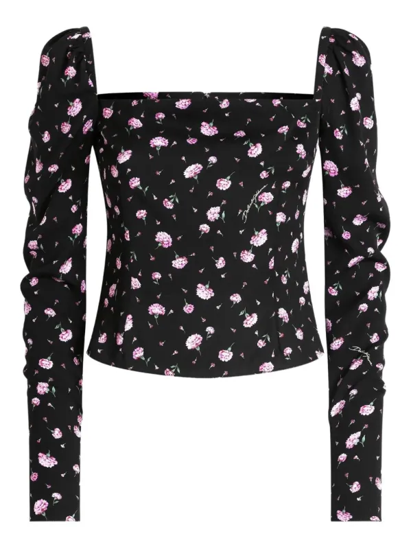 CARNATIONS-PRINT SILK TOP made by Dolce & Gabanna