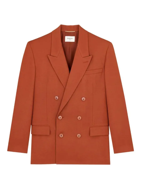 DOUBLE-BREASTED JACKET IN WOOL GABARDINE made by Yves Saint Laurent