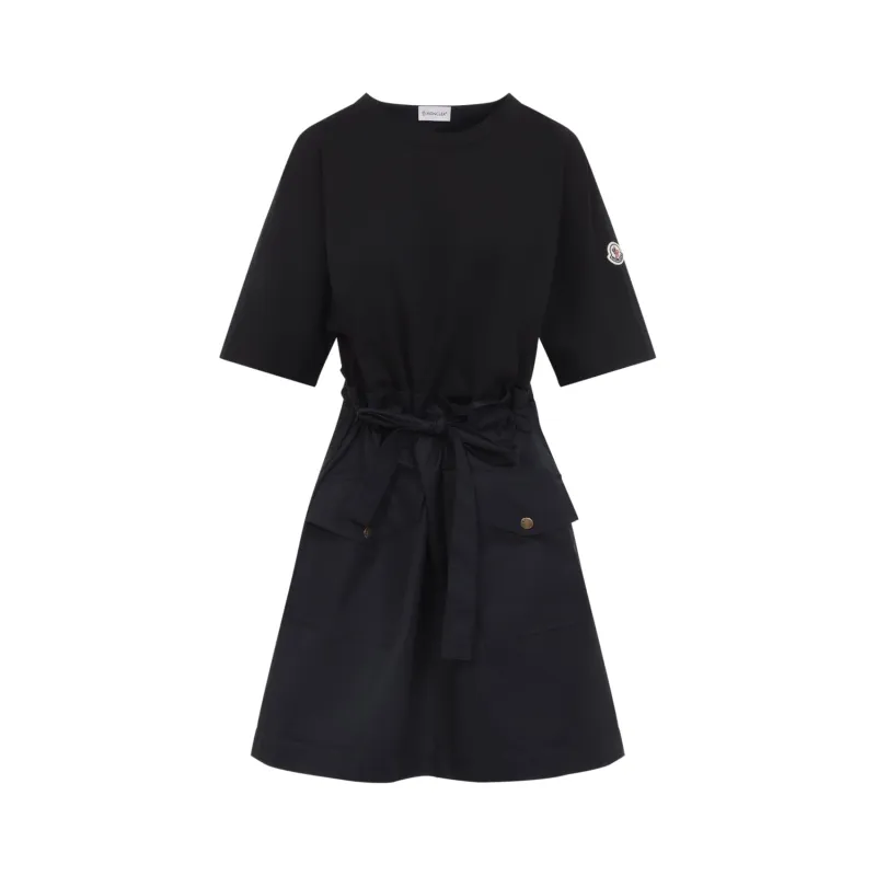 BLACK COTTON MINI DRESS made by Moncler