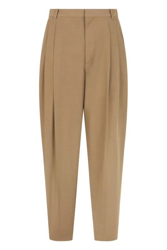 WIDE WOOL BLEND TROUSERS made by Celine