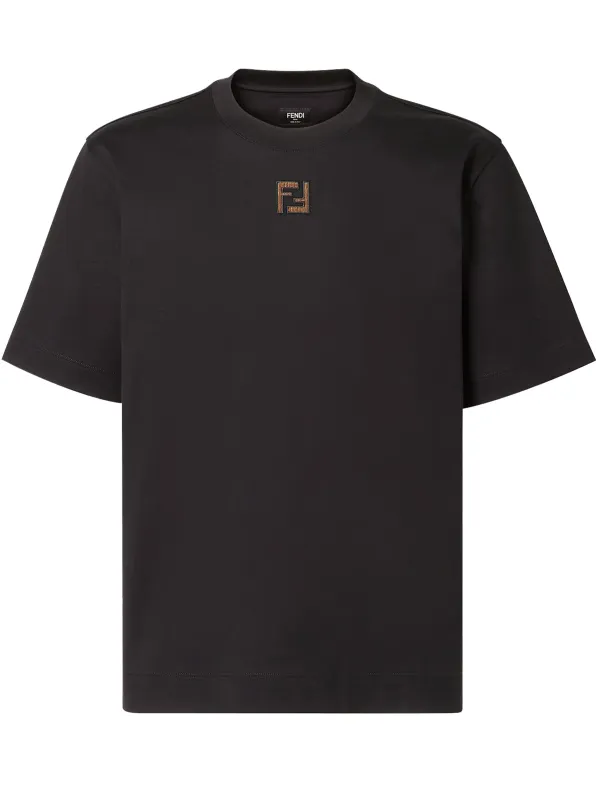 BLACK COTTON T-SHIRT made by Fendi