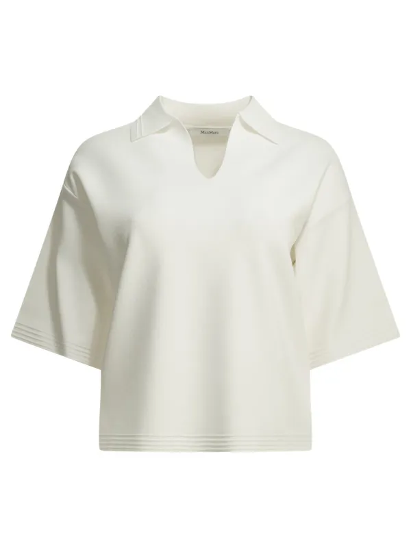 WITHOUT BUTTONS WHITE VISCOSE POLYAMIDE POLO SHIRT made by MaxMara