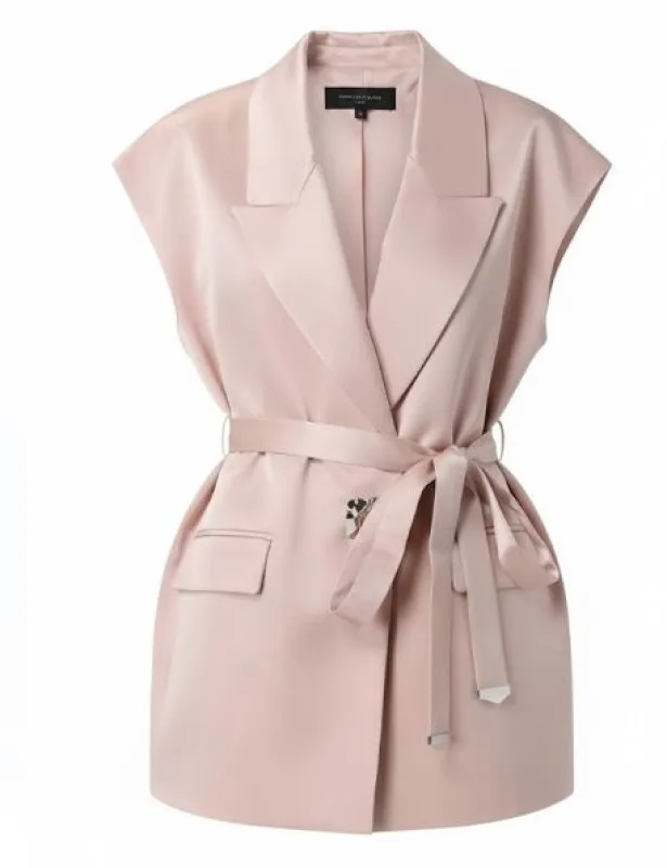 BELTED SATIN GILET made by Pinko
