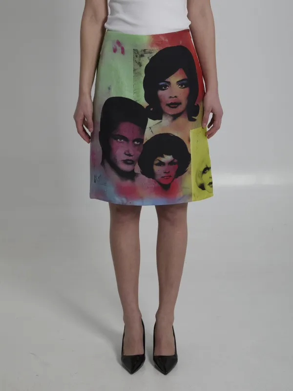 Printed silk skirt made by Versace
