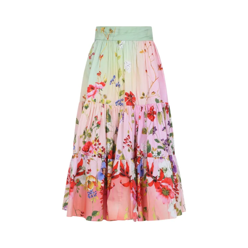 MIAMI FLOWERS MIDI SKIRT made by Roberto Cavalli