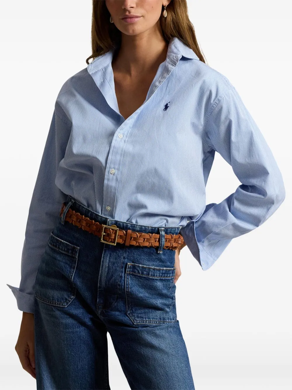 STRIPED COTTON SHIRT sold by Lord & Taylor product image thumbnail 4