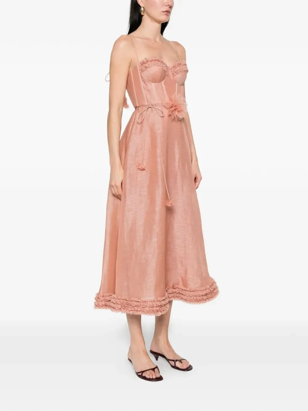 ZIMMERMANN LUNA RUFFLED FLORAL MIDI DRESS sold by Lord & Taylor product image thumbnail 2