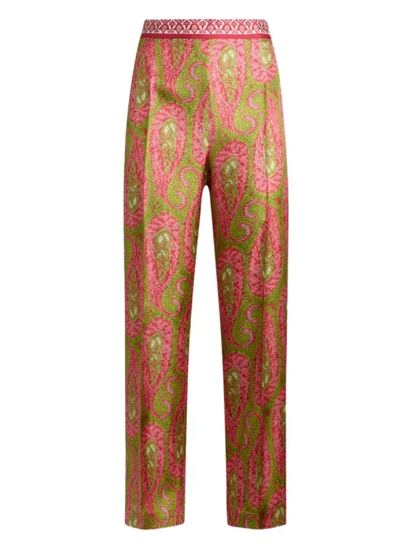 PAISLEY FOLIAGE BOOTCUT PANTS made by Etro
