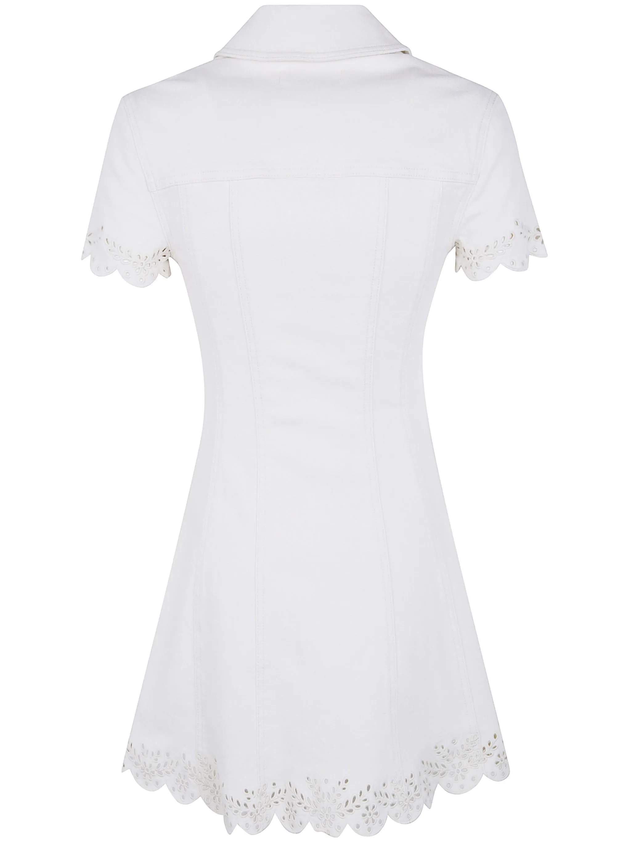 CREAM BRODERIE DENIM MINI DRESS sold by Lord & Taylor product image thumbnail 2